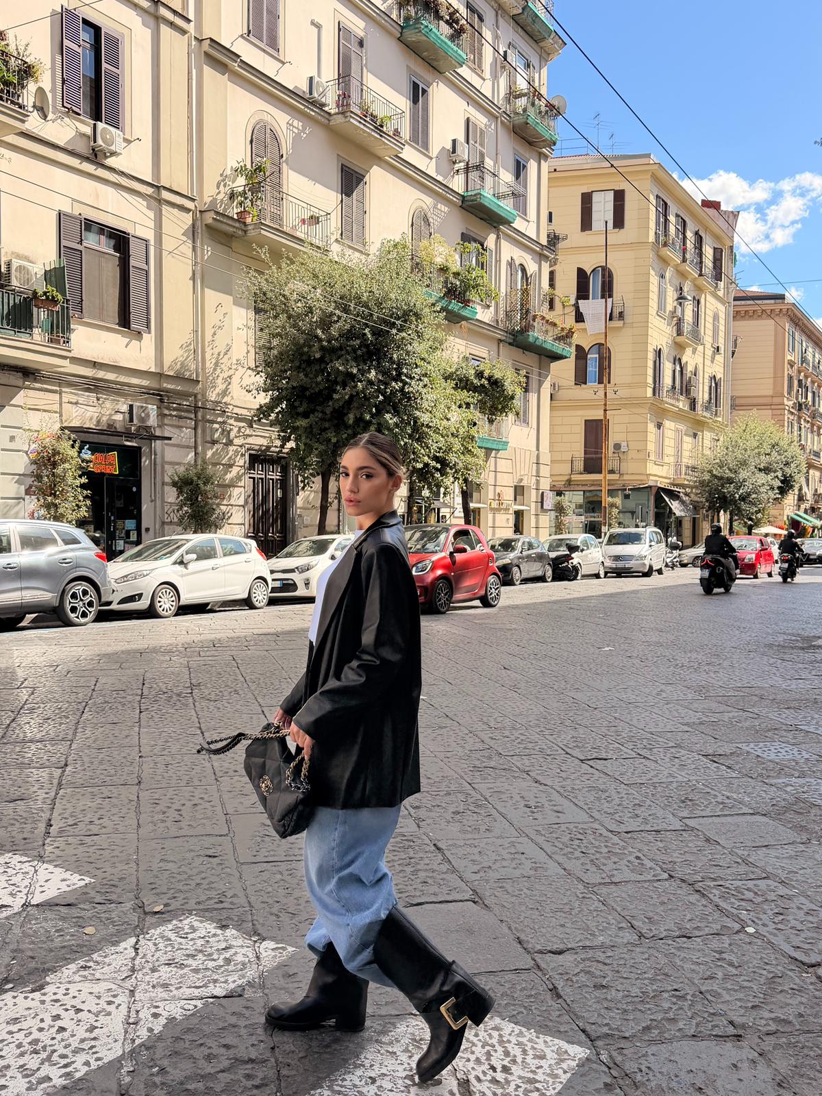 Stivale con piegone cintura in pelle - Zuleika