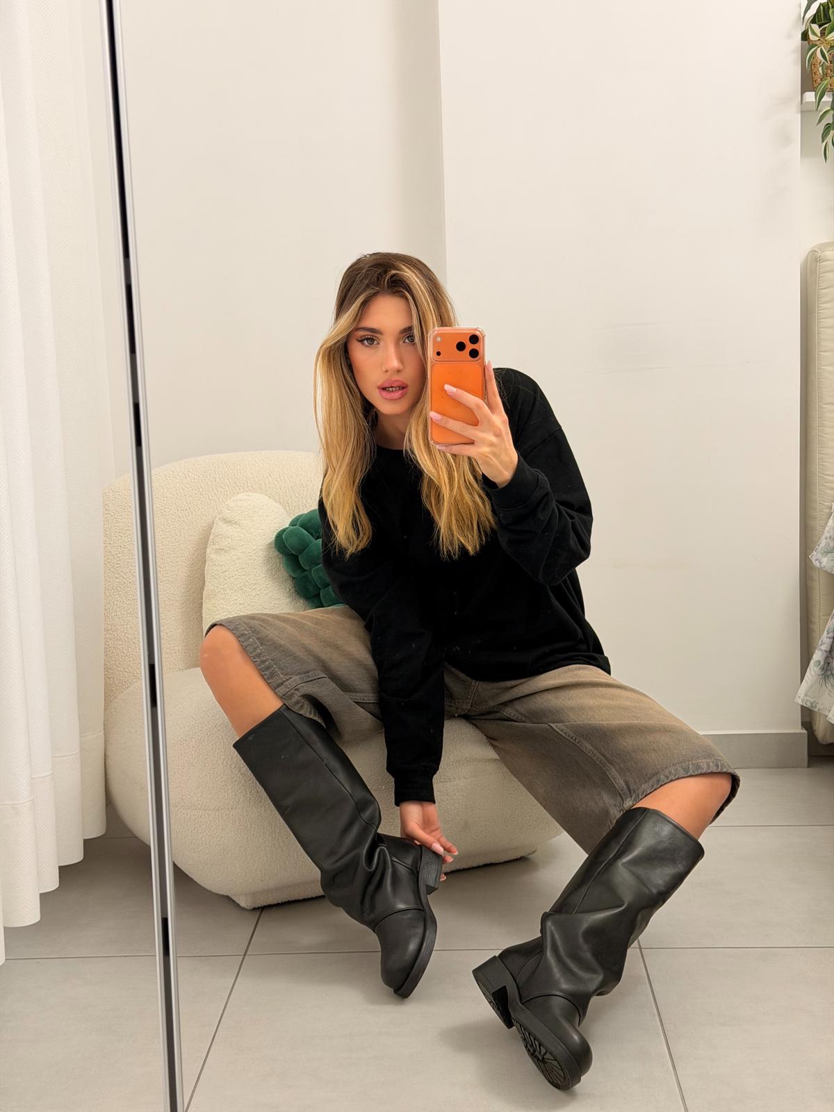 Anfibio in pelle nero - Harley