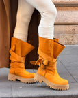 Amphibious with leather and suede straps - Kessy