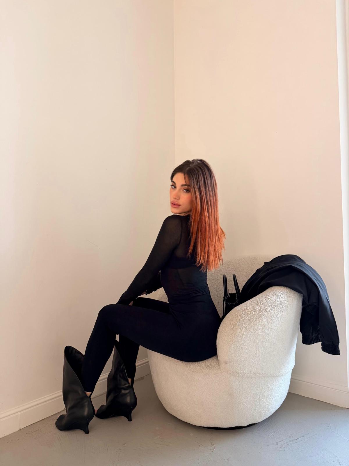 Stivaletto spuntato in pelle nero - Magnetic