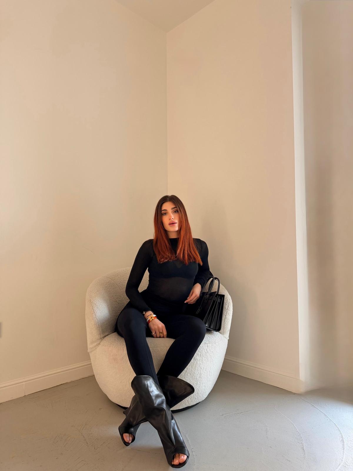 Stivaletto spuntato in pelle nero - Magnetic