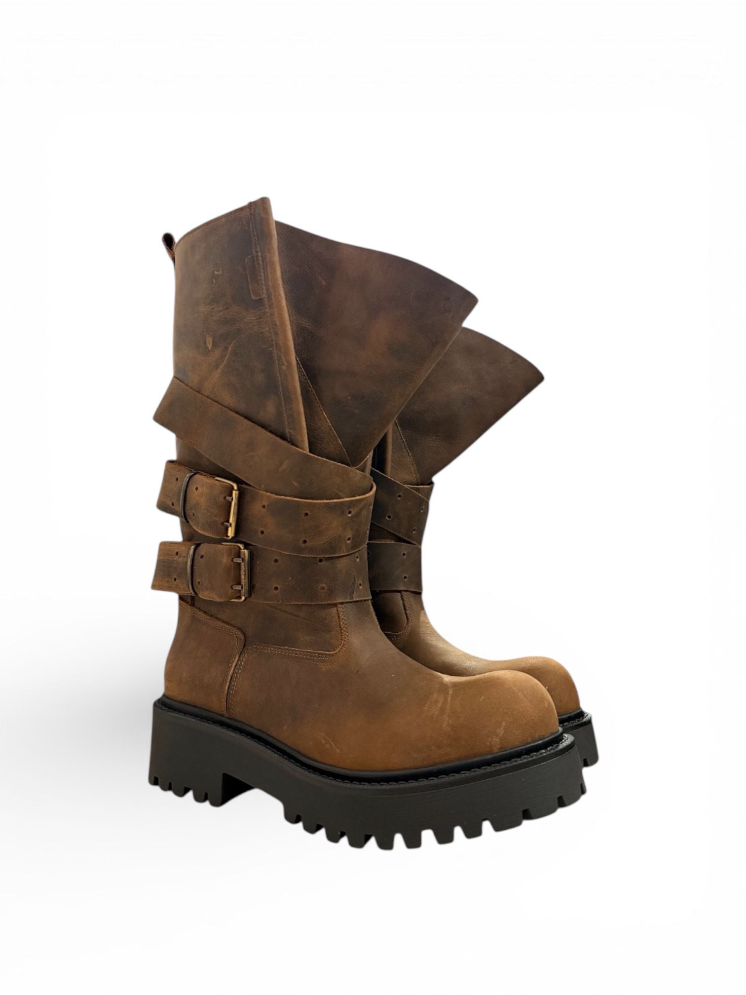 Amphibious with leather and suede straps - Kessy