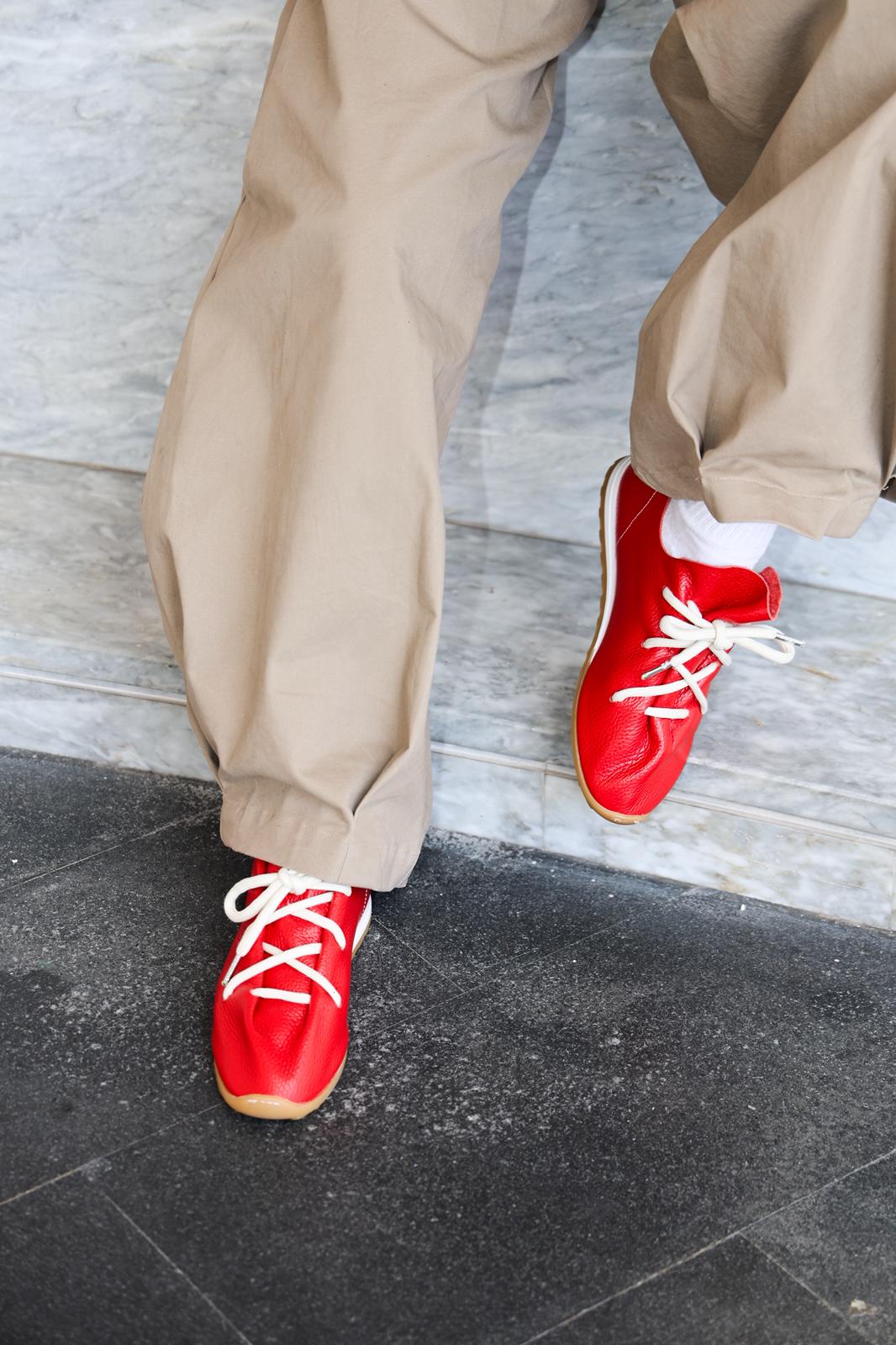 Sneakers in pelle rosso - Kick