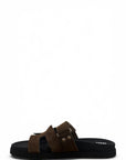 Ciabatta con strappo in pelle e camoscio - Kathleen