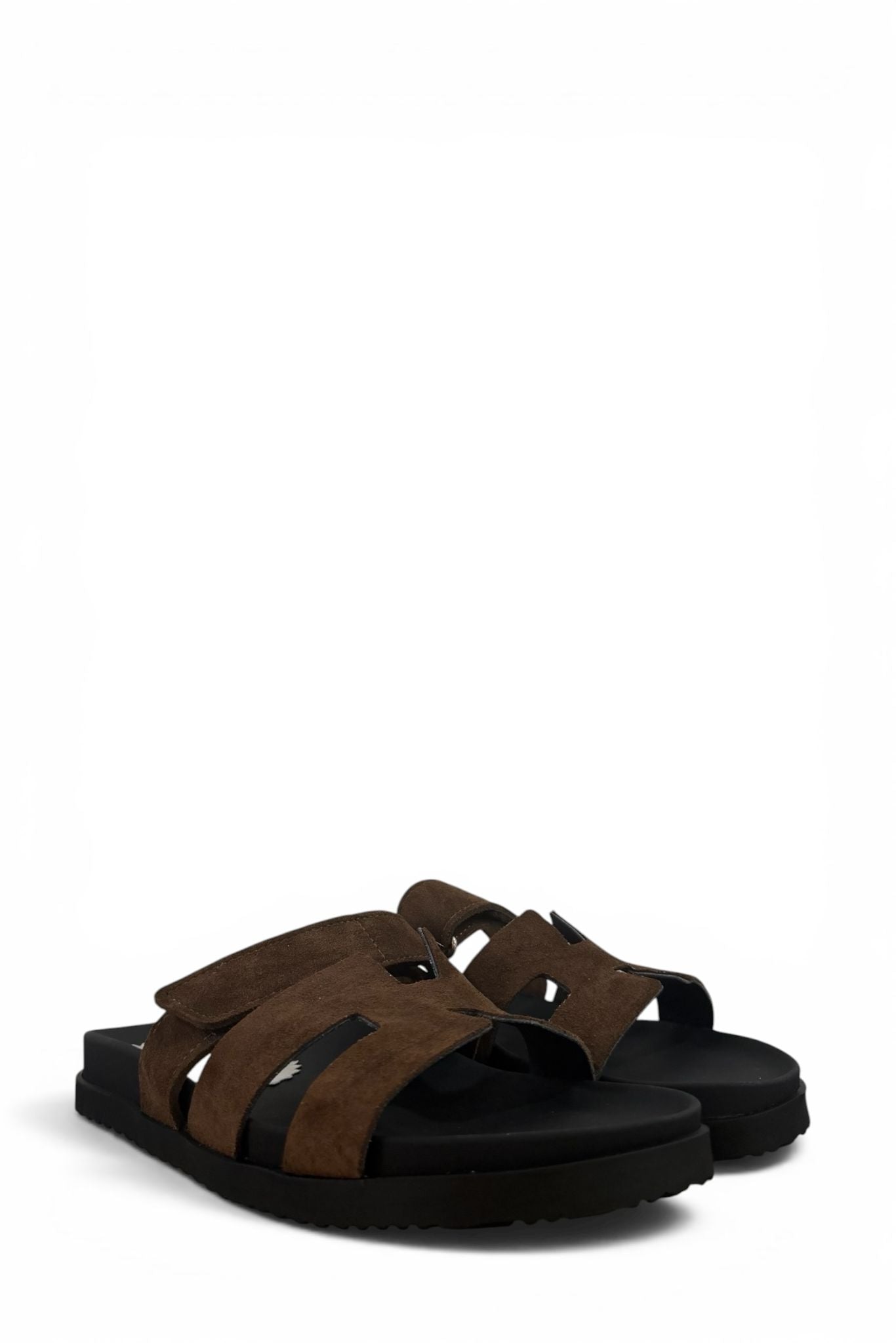 Ciabatta con strappo in pelle e camoscio - Kathleen