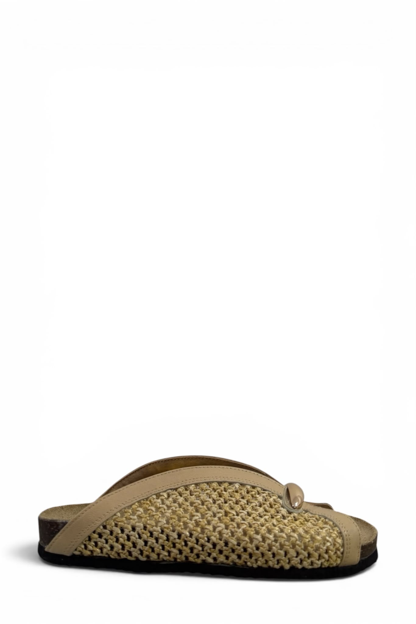 Sabot in raffia con dettaglio oro - Allis