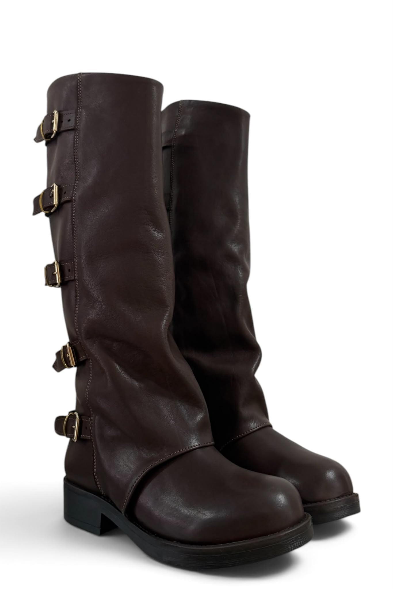 Anfibio con fibbie in pelle marrone - Prince