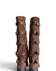 Bottines en cuir suédé marron à boucles - Prince