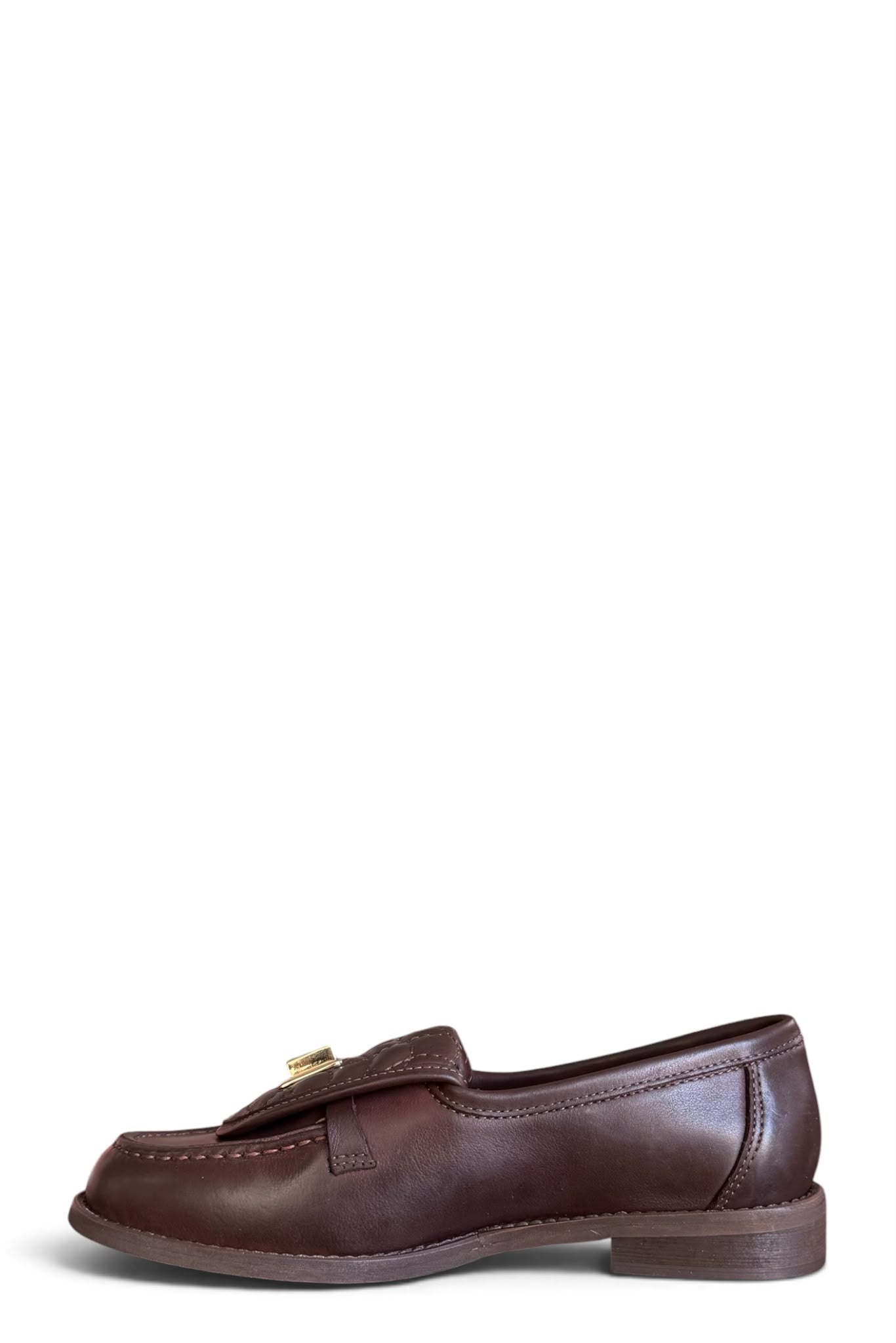 Mocassino con dettaglio oro in pelle marrone - Audrey PRE ORDER
