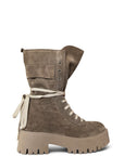 Bottines en daim taupe avec petite poche - Maya