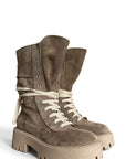 Bottines en daim taupe avec petite poche - Maya