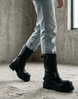 Anfibio con fibbie in pelle nero - Particular