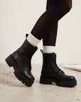 Anfibio basso con lacci in pelle nero - Noah