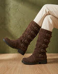 Anfibio con fibbie in camoscio marrone - Prince