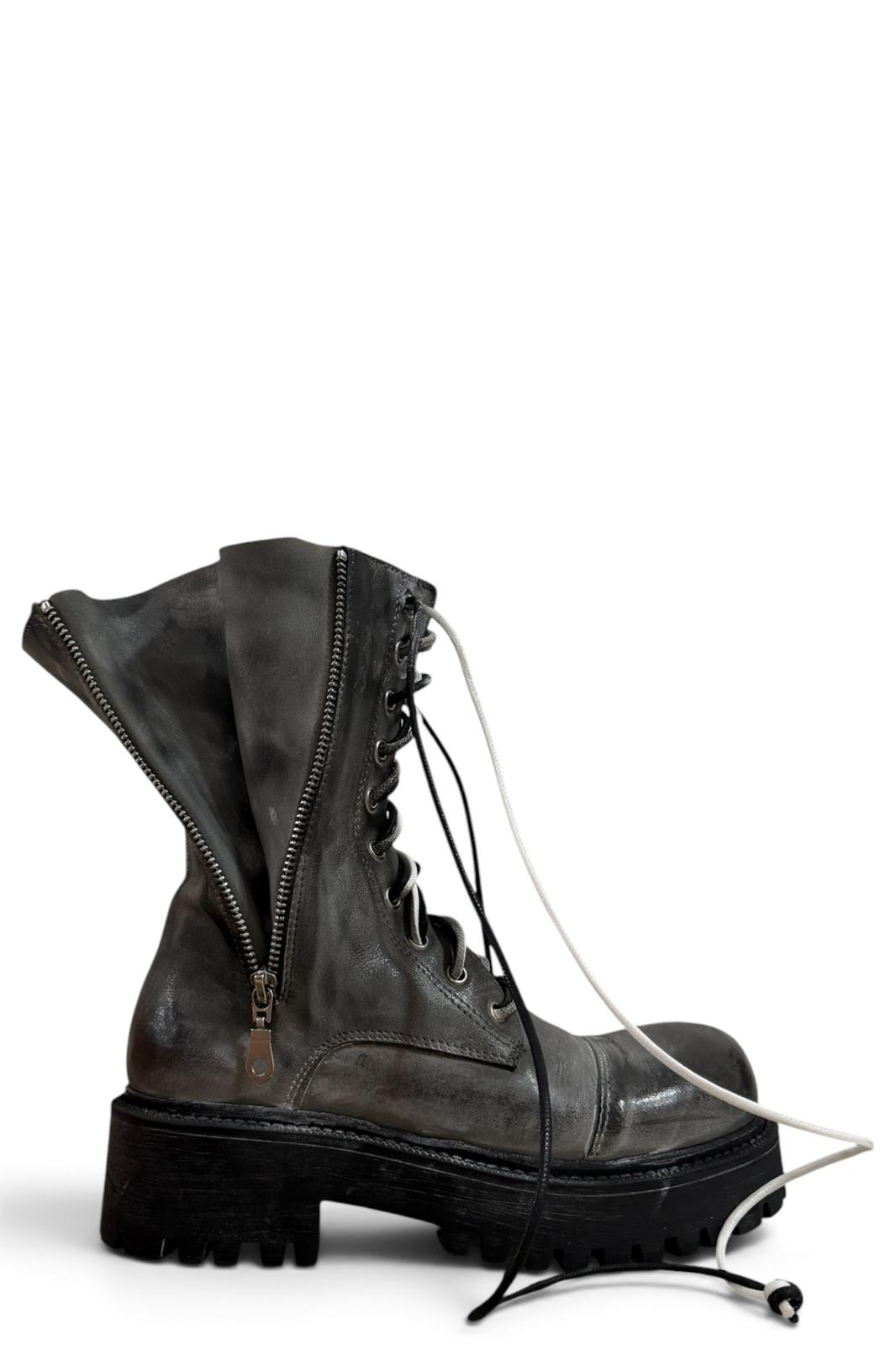 Bottines à double lacet en cuir noir - Royce