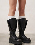 Anfibio alto in pelle nero - Clarissa