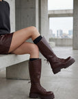 Anfibio alto in pelle marrone - Clarissa