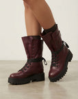Anfibio con taschino in pelle bordeaux - Maya