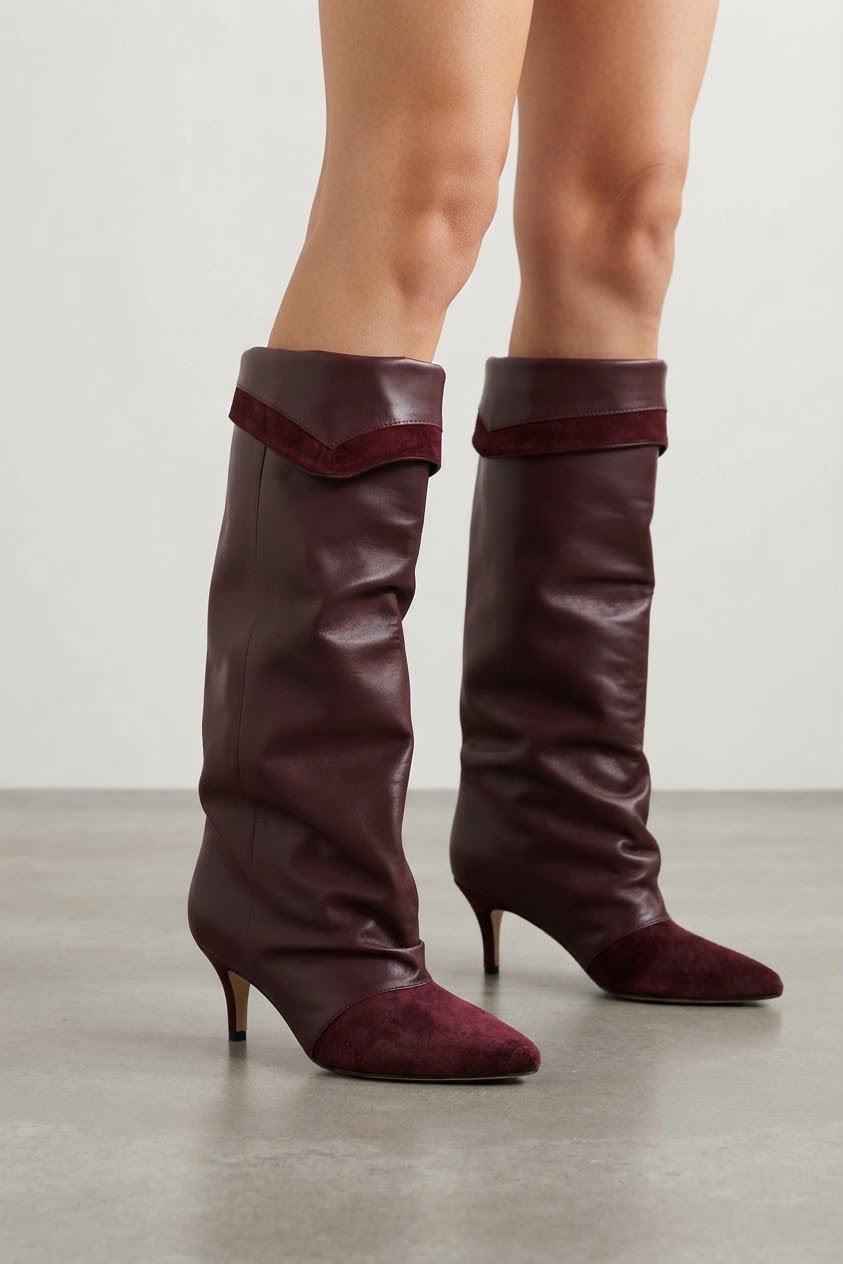Stivale in pelle e camoscio bordeaux - Marsh