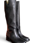 Botte avec application latérale en cuir noir - Joy New