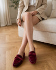 Mocassino in velluto bordeaux - Micol